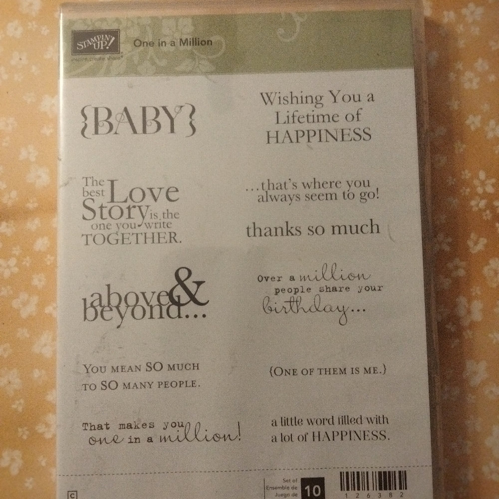 Stampin' Up! One in a Million Sentiment Stamps - Black Text
